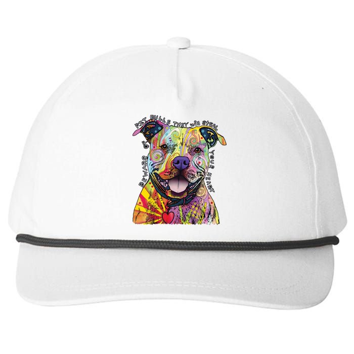 Beware of Pit Bulls - Dog - Dean Russo Snapback Five-Panel Rope Hat