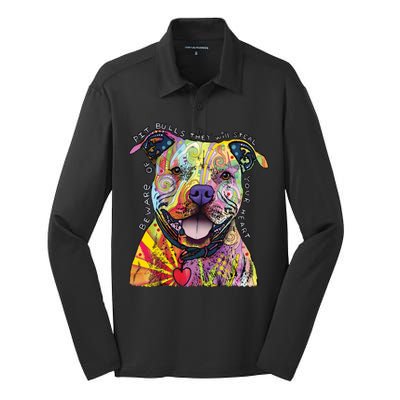 Beware of Pit Bulls - Dog - Dean Russo Silk Touch Performance Long Sleeve Polo