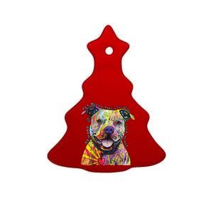 Beware of Pit Bulls - Dog - Dean Russo Ceramic Tree Ornament