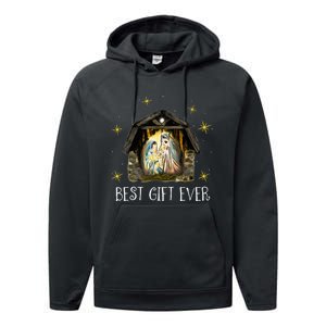 Best Ever Xmas Cool Jesus Nativity Scene Christian  Performance Fleece Hoodie