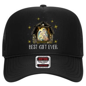 Best Ever Xmas Cool Jesus Nativity Scene Christian  High Crown Mesh Back Trucker Hat