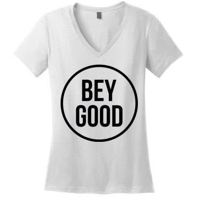 Bey Good Circle Logo Women's V-Neck T-Shirt