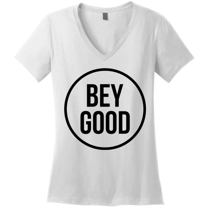 Bey Good Circle Logo Women's V-Neck T-Shirt