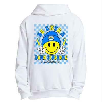 Be Extra Yellow And Blue Smile Face Down Syndrome Urban Pullover Hoodie