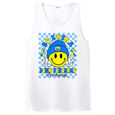 Be Extra Yellow And Blue Smile Face Down Syndrome PosiCharge Competitor Tank