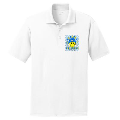 Be Extra Yellow And Blue Smile Face Down Syndrome PosiCharge RacerMesh Polo