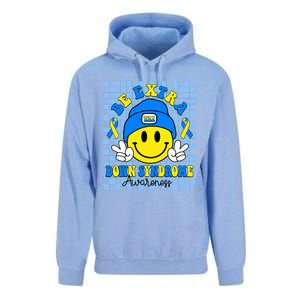 Be Extra Yellow And Blue Smile Face Down Syndrome Awareness Unisex Surf Hoodie