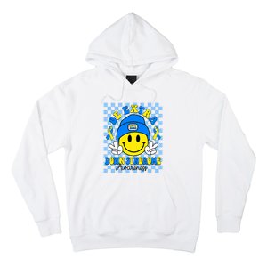 Be Extra Yellow And Blue Smile Face Down Syndrome Awareness Hoodie