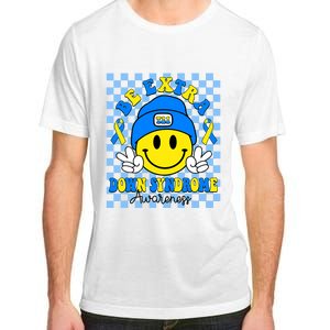 Be Extra Yellow And Blue Smile Face Down Syndrome Awareness Adult ChromaSoft Performance T-Shirt