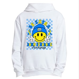 Be Extra Yellow And Blue Smile Face Down Syndrome Awareness Urban Pullover Hoodie