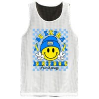 Be Extra Yellow And Blue Smile Face Down Syndrome Awareness Mesh Reversible Basketball Jersey Tank