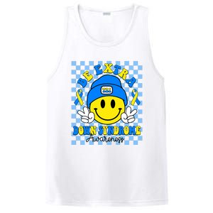 Be Extra Yellow And Blue Smile Face Down Syndrome Awareness PosiCharge Competitor Tank