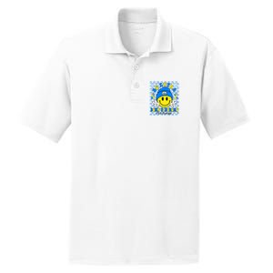 Be Extra Yellow And Blue Smile Face Down Syndrome Awareness PosiCharge RacerMesh Polo