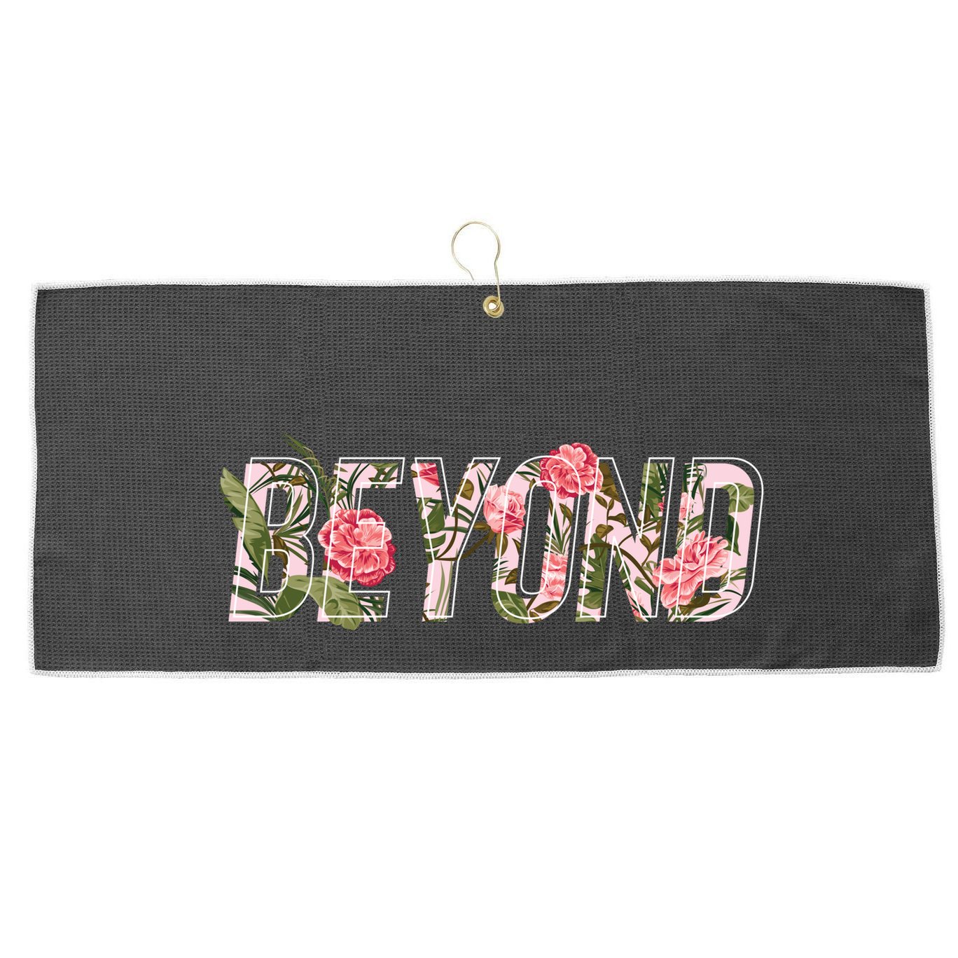 Beyond Flower Floral Style Large Microfiber Waffle Golf Towel