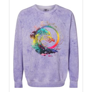 Bonsai Enso Zen Circle Tree Of Life Japanese Spirituality Gift Colorblast Crewneck Sweatshirt