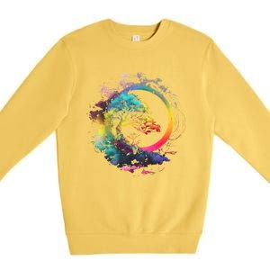 Bonsai Enso Zen Circle Tree Of Life Japanese Spirituality Gift Premium Crewneck Sweatshirt