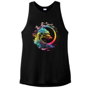 Bonsai Enso Zen Circle Tree Of Life Japanese Spirituality Gift Ladies PosiCharge Tri-Blend Wicking Tank