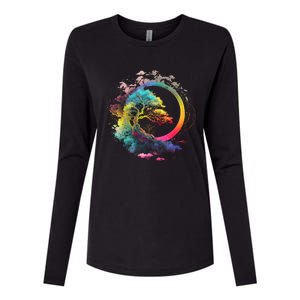 Bonsai Enso Zen Circle Tree Of Life Japanese Spirituality Gift Womens Cotton Relaxed Long Sleeve T-Shirt