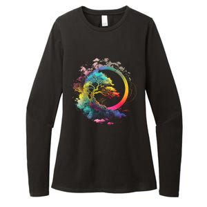 Bonsai Enso Zen Circle Tree Of Life Japanese Spirituality Gift Womens CVC Long Sleeve Shirt