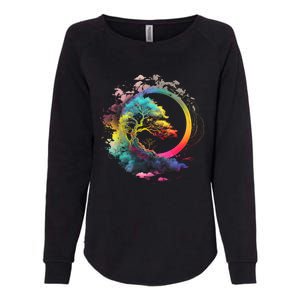 Bonsai Enso Zen Circle Tree Of Life Japanese Spirituality Gift Womens California Wash Sweatshirt