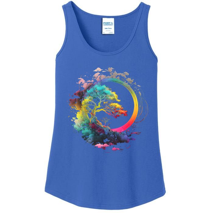 Bonsai Enso Zen Circle Tree Of Life Japanese Spirituality Gift Ladies Essential Tank