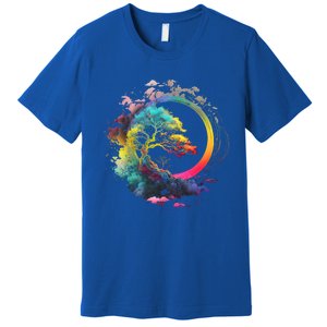 Bonsai Enso Zen Circle Tree Of Life Japanese Spirituality Gift Premium T-Shirt