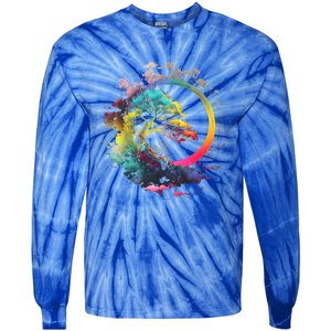 Bonsai Enso Zen Circle Tree Of Life Japanese Spirituality Gift Tie-Dye Long Sleeve Shirt