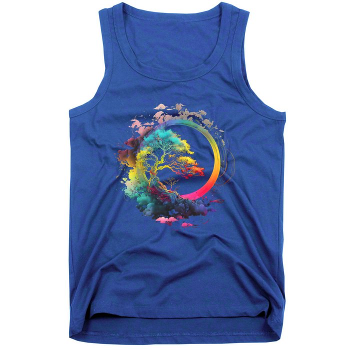 Bonsai Enso Zen Circle Tree Of Life Japanese Spirituality Gift Tank Top