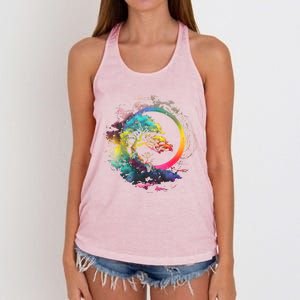 Bonsai Enso Zen Circle Tree Of Life Japanese Spirituality Gift Women's Knotted Racerback Tank