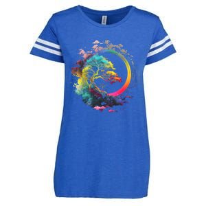 Bonsai Enso Zen Circle Tree Of Life Japanese Spirituality Gift Enza Ladies Jersey Football T-Shirt