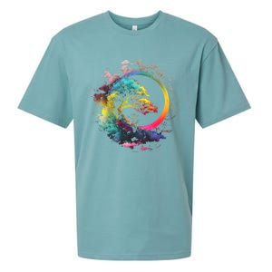 Bonsai Enso Zen Circle Tree Of Life Japanese Spirituality Gift Sueded Cloud Jersey T-Shirt