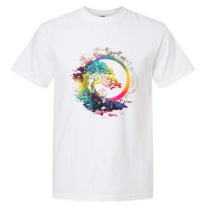 Bonsai Enso Zen Circle Tree Of Life Japanese Spirituality Gift Garment-Dyed Heavyweight T-Shirt