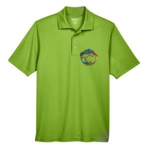 Bonsai Enso Zen Circle Tree Japan Spirituality Rainbow Gift Men's Origin Performance Pique Polo