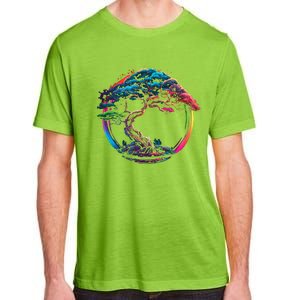 Bonsai Enso Zen Circle Tree Japan Spirituality Rainbow Gift Adult ChromaSoft Performance T-Shirt