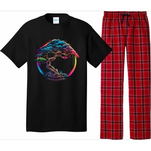 Bonsai Enso Zen Circle Tree Japan Spirituality Rainbow Gift Pajama Set