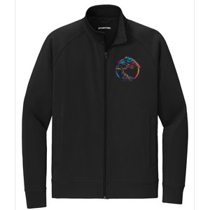 Bonsai Enso Zen Circle Tree Japan Spirituality Rainbow Gift Stretch Full-Zip Cadet Jacket