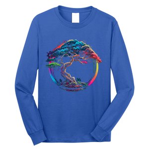 Bonsai Enso Zen Circle Tree Japan Spirituality Rainbow Gift Long Sleeve Shirt