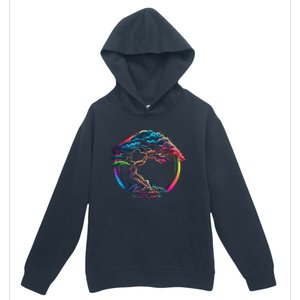 Bonsai Enso Zen Circle Tree Japan Spirituality Rainbow Gift Urban Pullover Hoodie