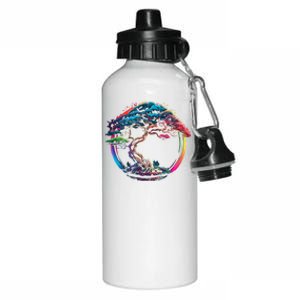 Bonsai Enso Zen Circle Tree Japan Spirituality Rainbow Gift Aluminum Water Bottle