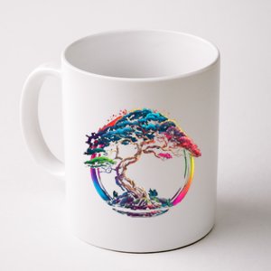 Bonsai Enso Zen Circle Tree Japan Spirituality Rainbow Gift Coffee Mug