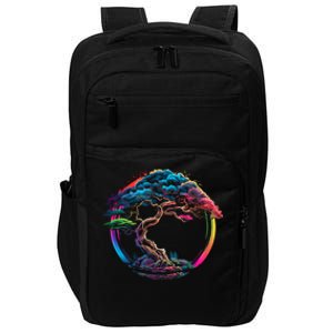 Bonsai Enso Zen Circle Tree Japan Spirituality Rainbow Gift Impact Tech Backpack