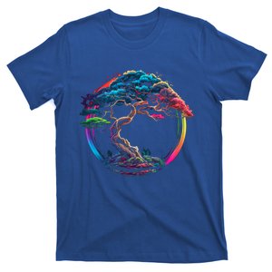 Bonsai Enso Zen Circle Tree Japan Spirituality Rainbow Gift T-Shirt