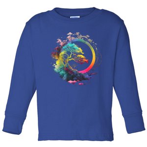 Bonsai Enso Zen Circle Tree Of Life Japanese Spirituality Gift Toddler Long Sleeve Shirt