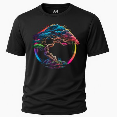Bonsai Enso Zen Circle Tree Japan Spirituality Rainbow Gift Performance Shirt
