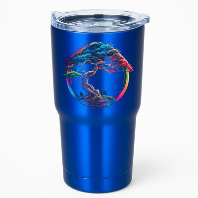 Bonsai Enso Zen Circle Tree Japan Spirituality Rainbow Gift Tumbler