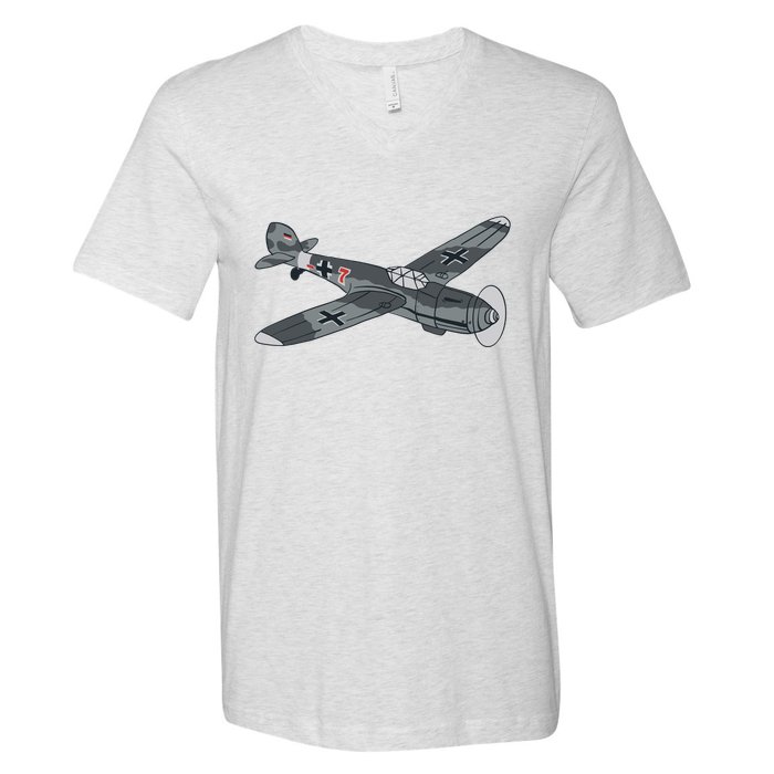 BF 109 Aircraft V-Neck T-Shirt