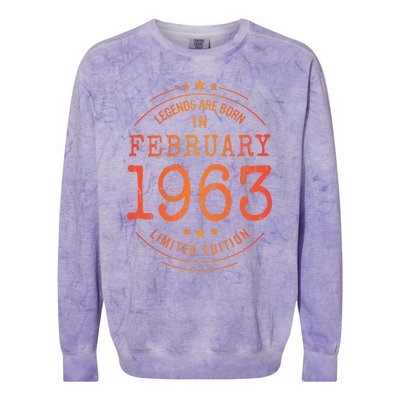 Birthday February 1963 Year Limited Edition Used Legends Colorblast Crewneck Sweatshirt