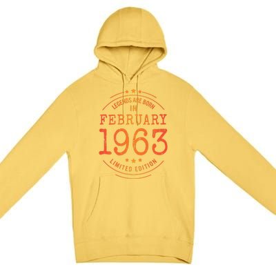 Birthday February 1963 Year Limited Edition Used Legends Premium Pullover Hoodie