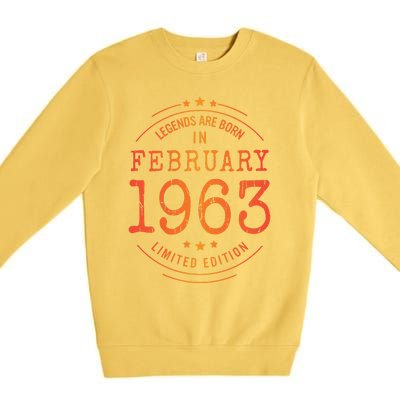 Birthday February 1963 Year Limited Edition Used Legends Premium Crewneck Sweatshirt