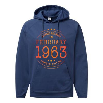 Birthday February 1963 Year Limited Edition Used Legends Performance Fleece Hoodie